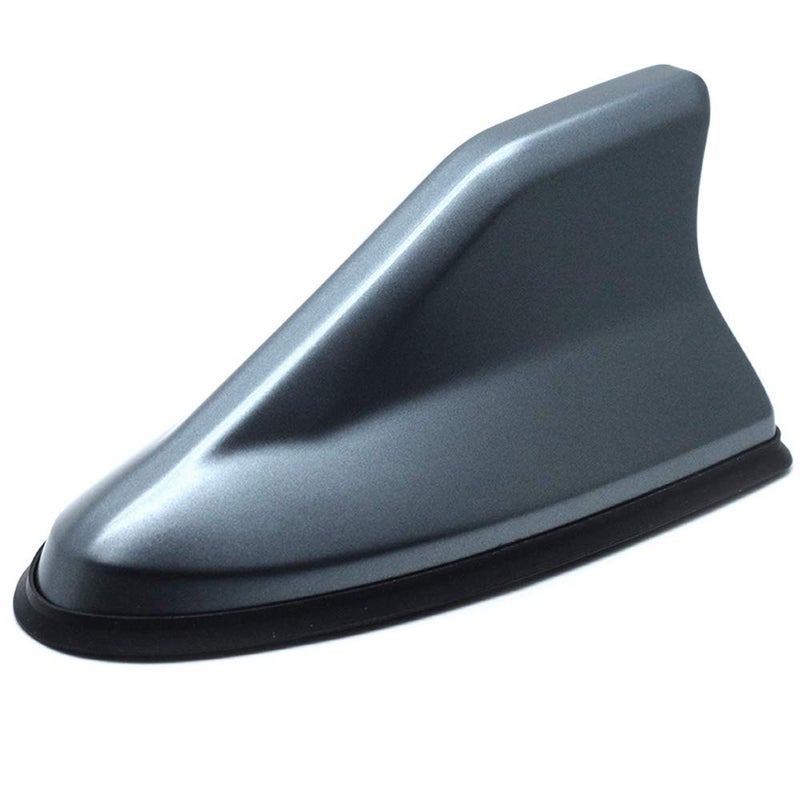 AUTUT Shark Fin Antenna Cover Replacement Car Roof ABS Antenna Cap with Adhesive Base Decorative Antenna Topper, Silver Grey - Image 1